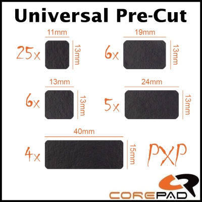 Corepad PXP Plain Pure Xtra Extra Performance Grips Mouse Grip Tape Pulsar Supergrip Universal Pre Cut Keyboard Mouse Mice